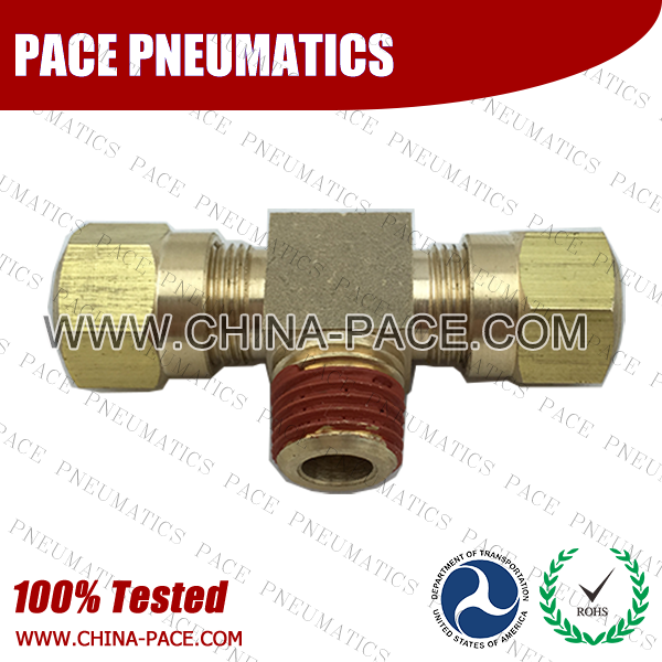 Male Branch Tee NTA DOT air brake compression Union bulkhead fittings, DOT Air brake fittings, Pneumatic Fittings